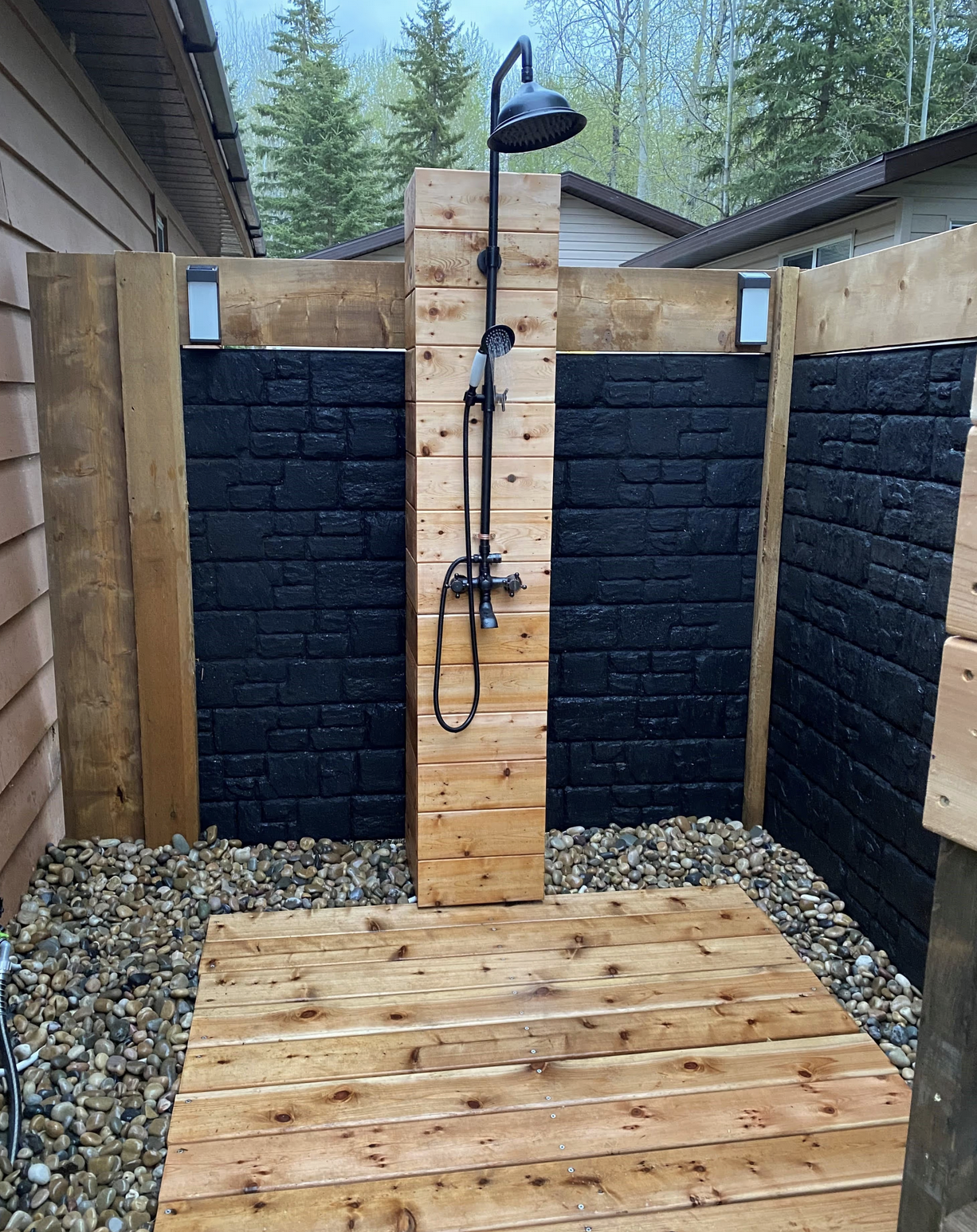 Eco-Wall recycled rubber fence panels installed along residential perimeter Lampasas Texas Eco-Wall recycled rubber fence panels installed along residential perimeter Lampasas Texas